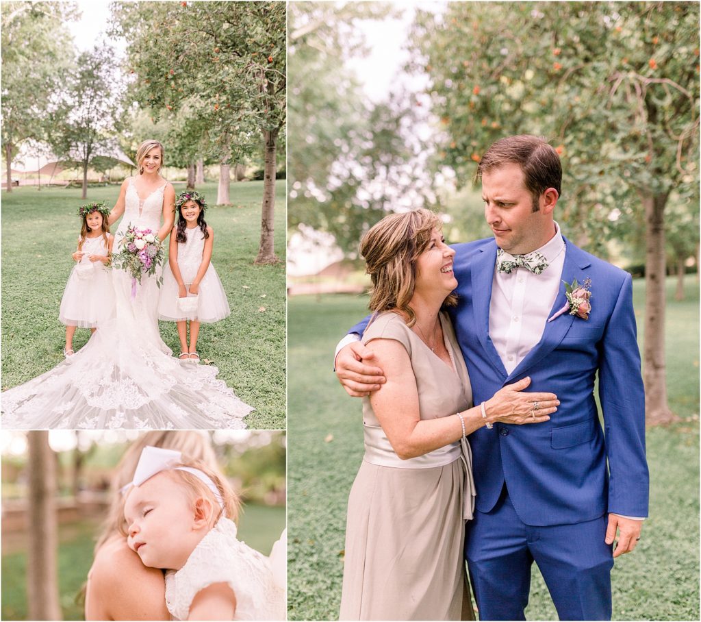 Family shots of the bride and groom with their bridal party outdoors in Albuquerque New Mexico, captured by famed local wedding photographer Shayla Cristine Photography. 